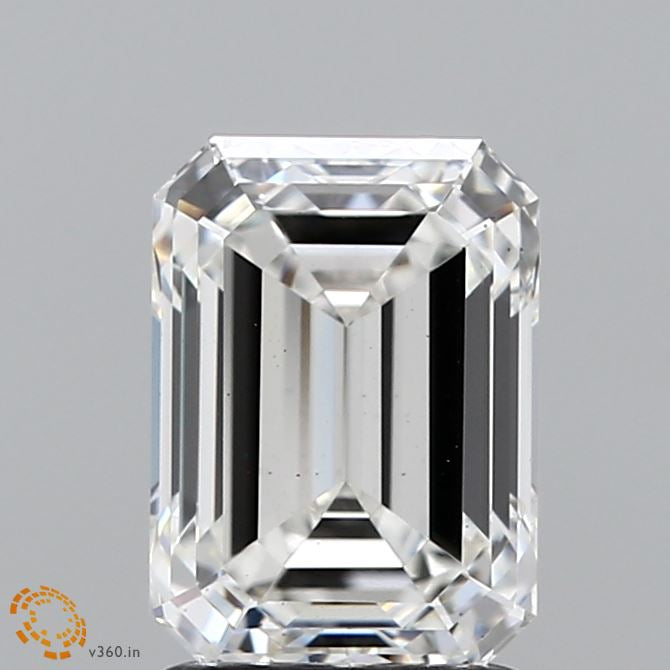 2.12 Carat Emerald Lab Grown Diamond, Excellent Polish, F Color, VS2 Clarity