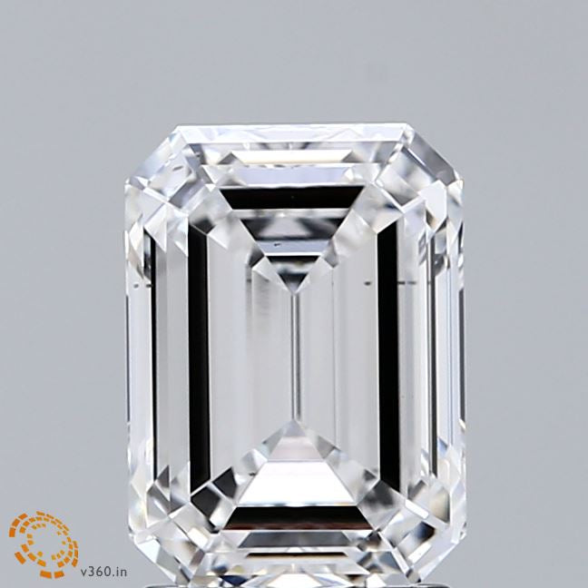 2.13 Carat Emerald Lab Grown Diamond, Excellent Polish, D Color, VS2 Clarity