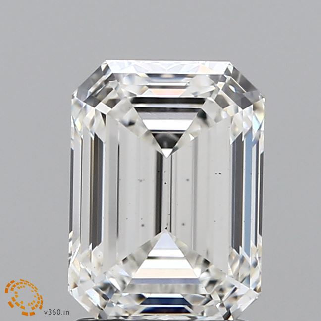 2.14 Carat Emerald Lab Grown Diamond, Excellent Polish, F Color, VS2 Clarity