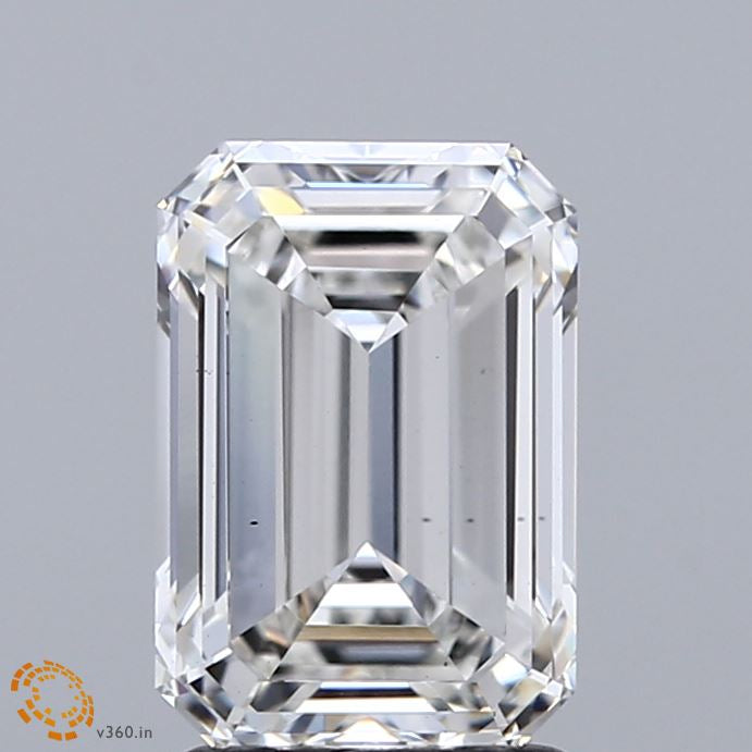 2.15 Carat Emerald Lab Grown Diamond, Excellent Polish, F Color, VS2 Clarity