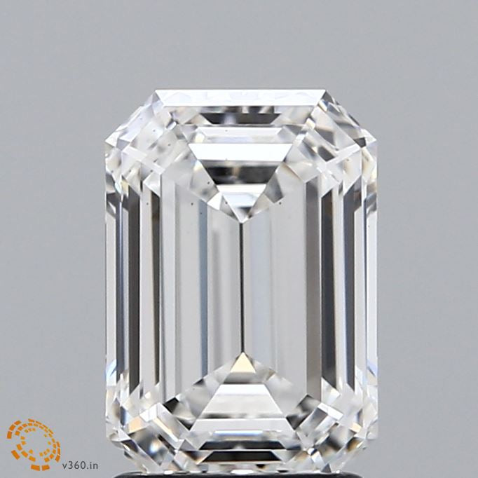 2.17 Carat Emerald Lab Grown Diamond, Excellent Polish, F Color, VS2 Clarity
