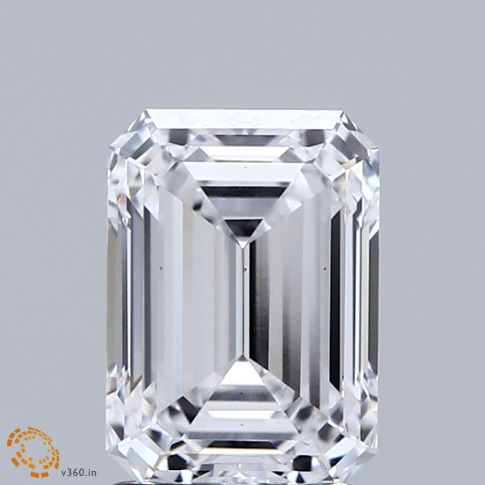 2.53 Carat Emerald Lab Grown Diamond, Excellent Polish, D Color, VVS2 Clarity