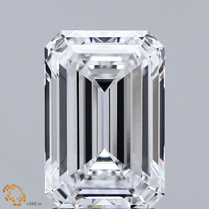 2.87 Carat Emerald Lab Grown Diamond, Excellent Polish, D Color, VVS2 Clarity