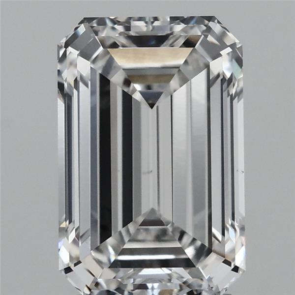 3.00 Carat Emerald Lab Grown Diamond, Excellent Polish, D Color, VVS2 Clarity