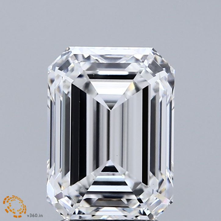 3.00 Carat Emerald Lab Grown Diamond, Excellent Polish, E Color, VS1 Clarity
