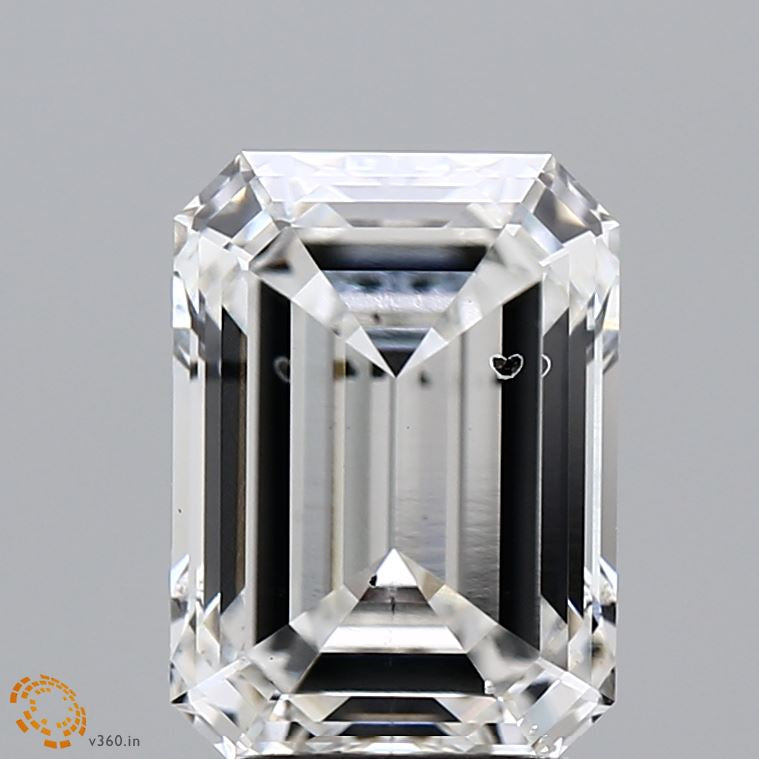3.00 Carat Emerald Lab Grown Diamond, Excellent Polish, F Color, SI1 Clarity