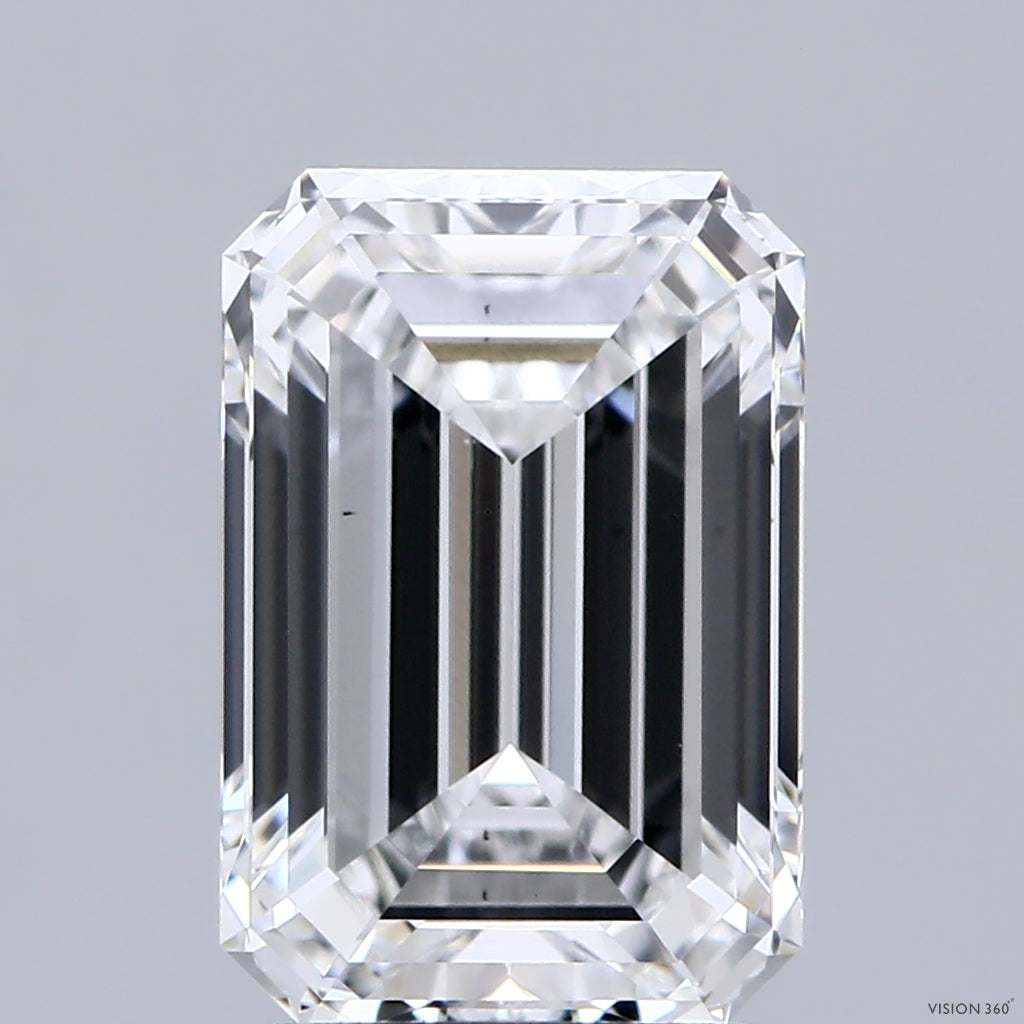3.02 Carat Emerald Lab Grown Diamond, Excellent Polish, D Color, VS2 Clarity