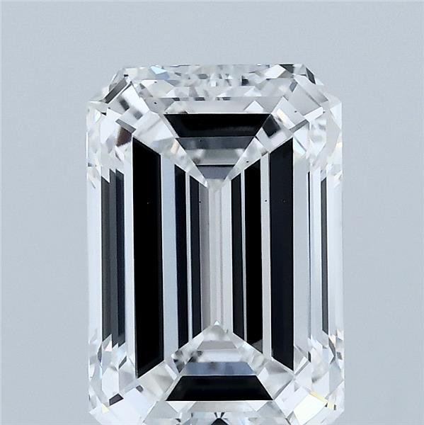3.02 Carat Emerald Lab Grown Diamond, Excellent Polish, D Color, VS2 Clarity