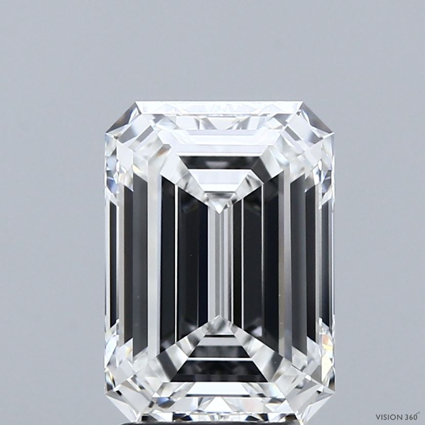 3.03 Carat Emerald Lab Grown Diamond, Excellent Polish, E Color, VVS2 Clarity