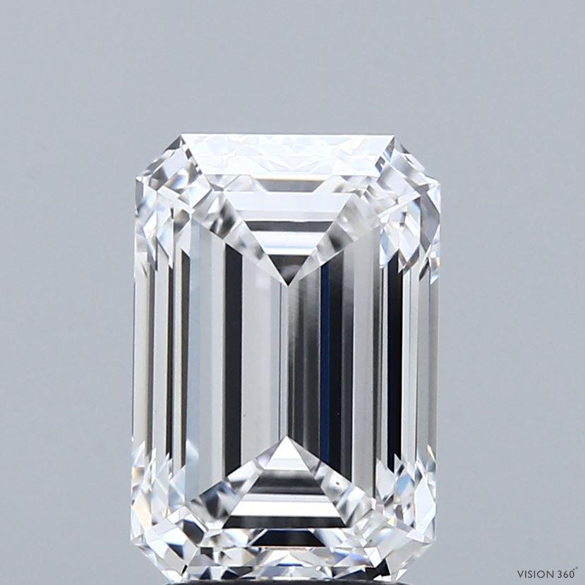 3.09 Carat Emerald Lab Grown Diamond, Excellent Polish, D Color, VS1 Clarity