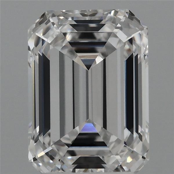 3.09 Carat Emerald Lab Grown Diamond, Excellent Polish, E Color, VVS1 Clarity