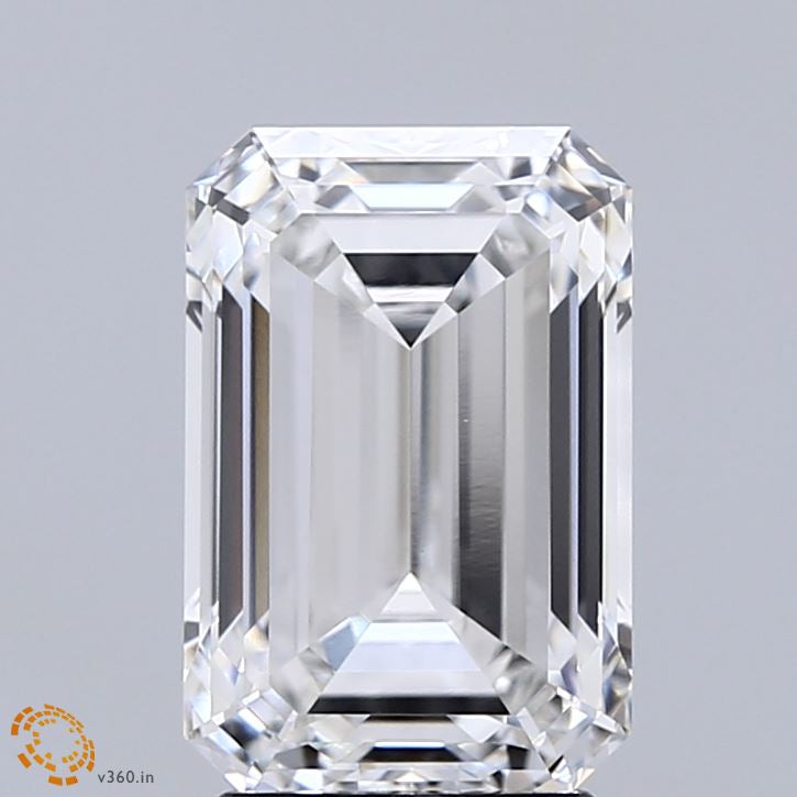 3.10 Carat Emerald Lab Grown Diamond, Excellent Polish, E Color, VVS1 Clarity