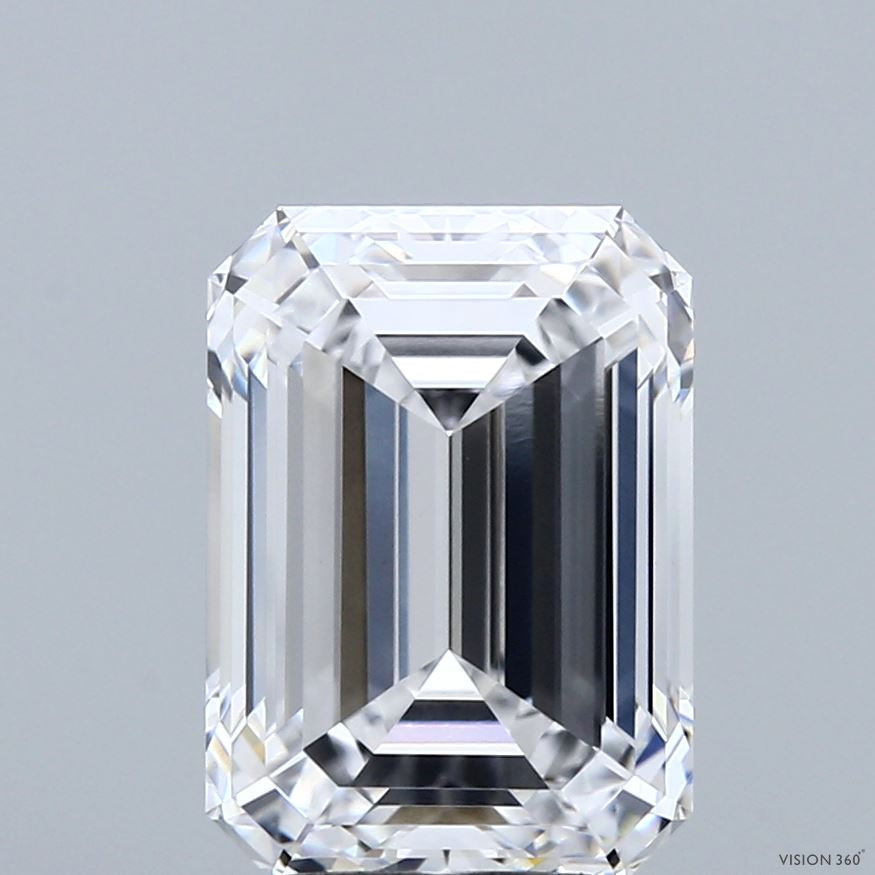 4.08 Carat Emerald Lab Grown Diamond, Excellent Polish, D Color, VVS2 Clarity