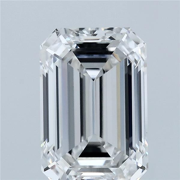 4.11 Carat Emerald Lab Grown Diamond, Excellent Polish, F Color, VVS2 Clarity