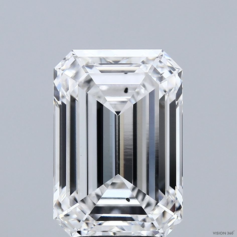 5.02 Carat Emerald Lab Grown Diamond, Excellent Polish, E Color, SI1 Clarity