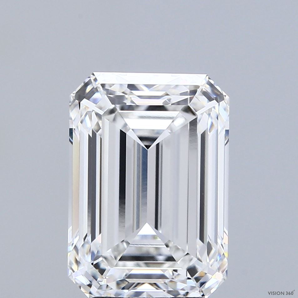 5.06 Carat Emerald Lab Grown Diamond, Excellent Polish, E Color, VVS1 Clarity