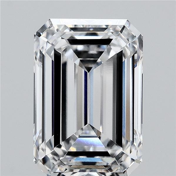 5.08 Carat Emerald Lab Grown Diamond, Excellent Polish, E Color, VVS1 Clarity