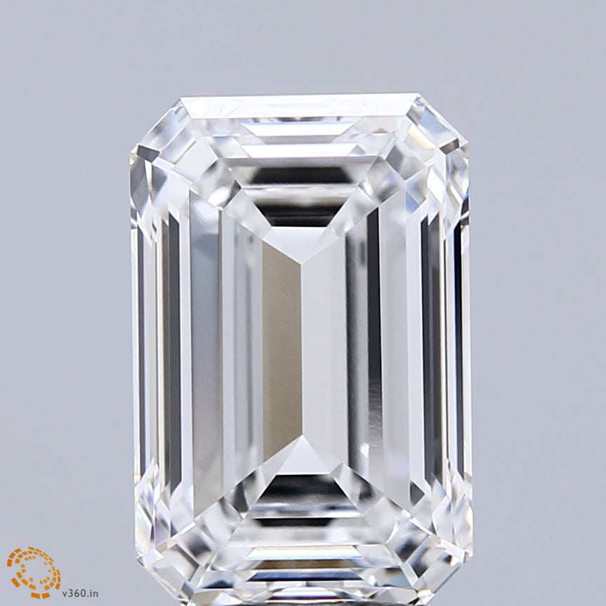 5.09 Carat Emerald Lab Grown Diamond, Excellent Polish, E Color, VVS1 Clarity