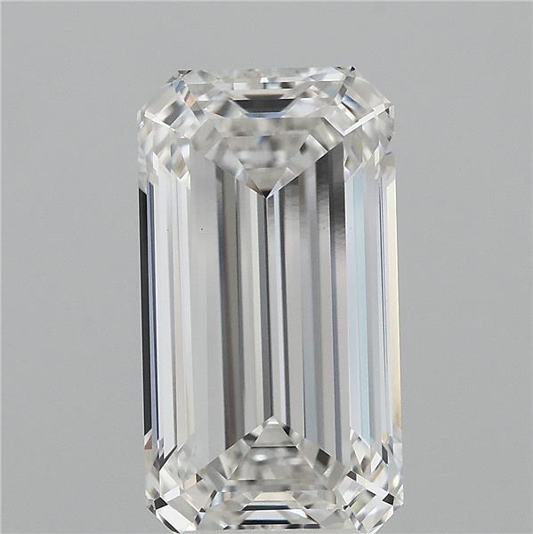5.28 Carat Emerald Lab Grown Diamond, Excellent Polish, F Color, VS1 Clarity