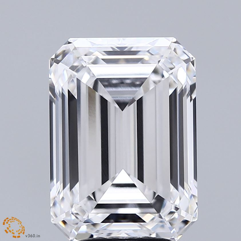 5.35 Carat Emerald Lab Grown Diamond, Excellent Polish, D Color, VVS1 Clarity