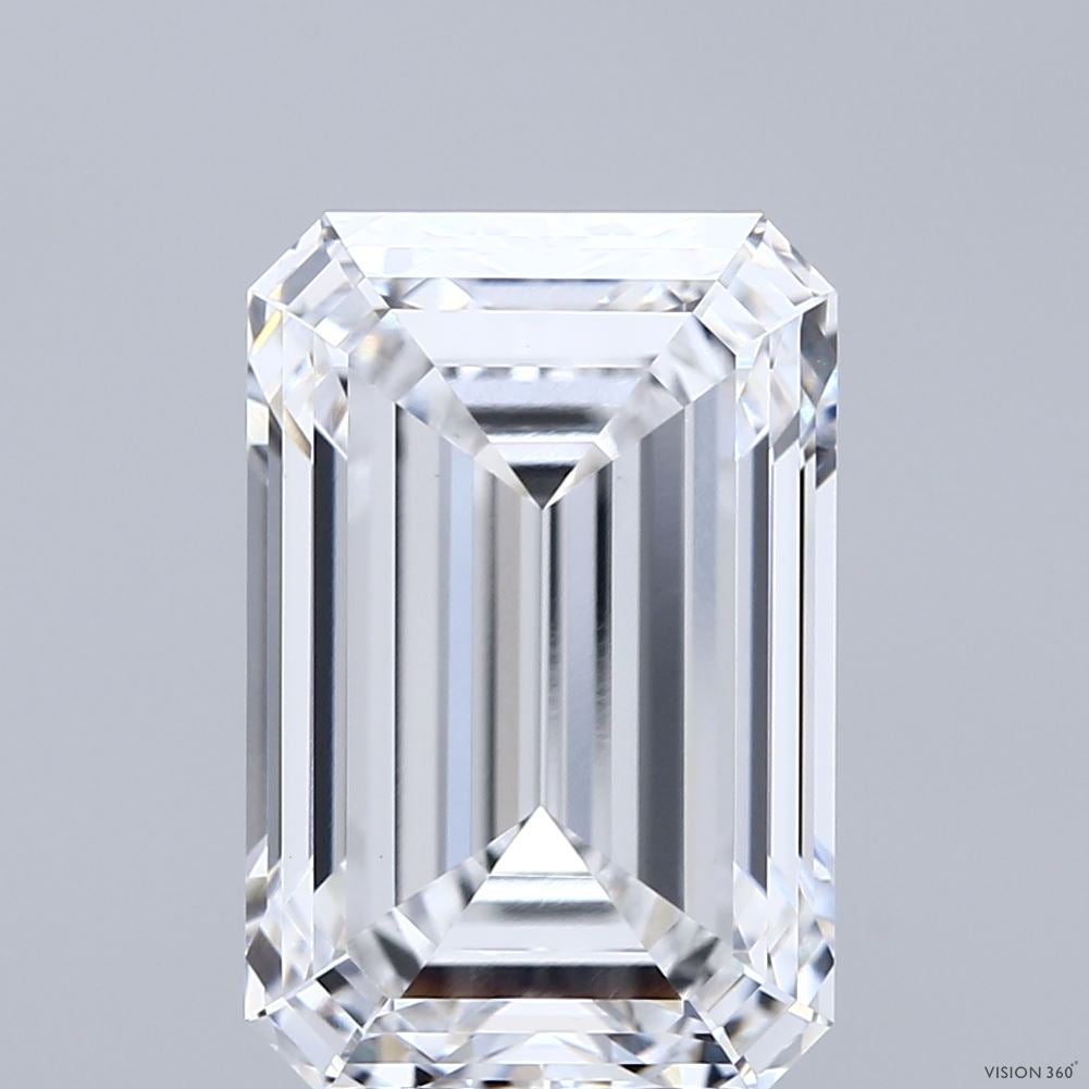 6.24 Carat Emerald Lab Grown Diamond, Excellent Polish, D Color, VVS2 Clarity