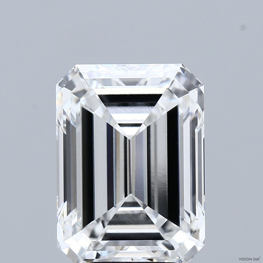 7.24 Carat Emerald Lab Grown Diamond, Excellent Polish, E Color, VVS2 Clarity