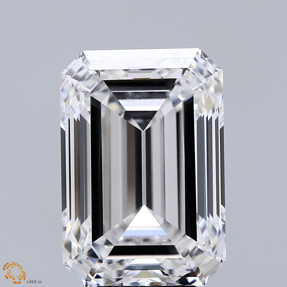 7.33 Carat Emerald Lab Grown Diamond, Excellent Polish, E Color, VVS1 Clarity