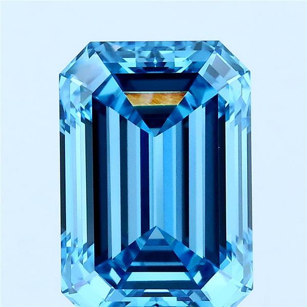 3.56 Carat Emerald Lab Grown Diamond, Fancy Vivid Blue Color, VVS2 Clarity