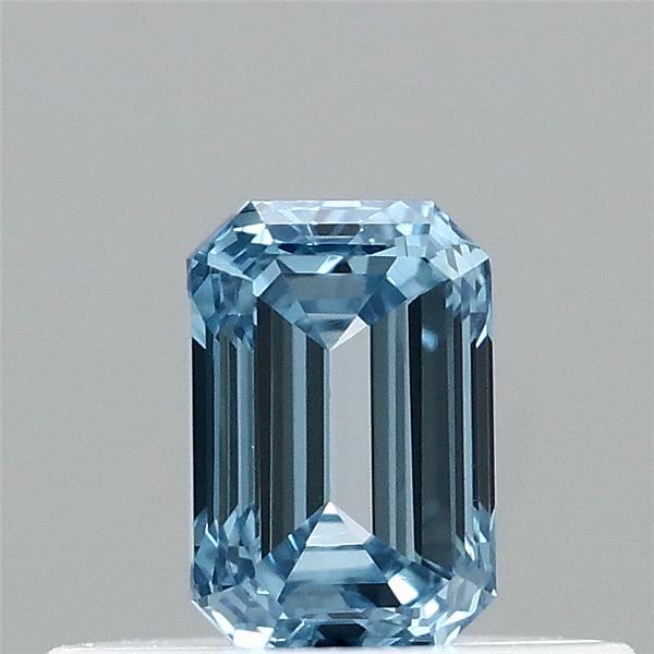 0.31 Carat Emerald Lab Grown Diamond, Fancy Vivid Blue Color, VVS1 Clarity