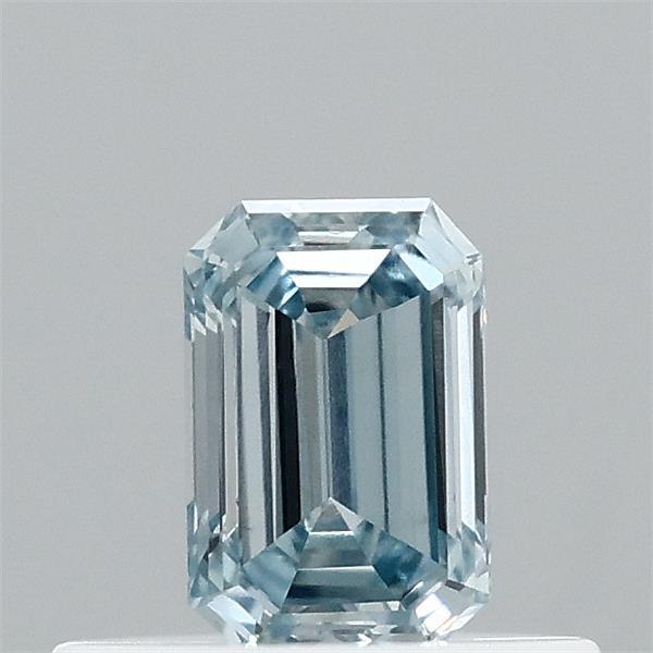 0.33 Carat Emerald Lab Grown Diamond, Fancy Light Greenish Blue Color, VVS2 Clarity