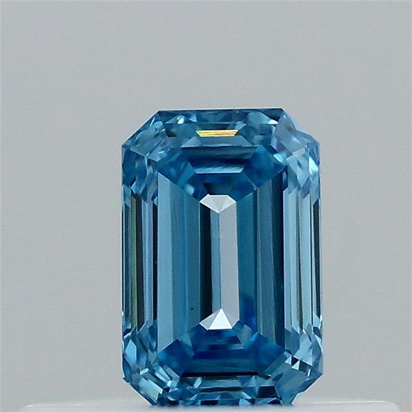 0.30 Carat Emerald Lab Grown Diamond, Fancy Vivid Blue Color, VVS2 Clarity