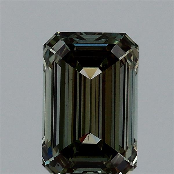 1.38 Carat Emerald Lab Grown Diamond, Fancy Intense Green Color, VS1 Clarity