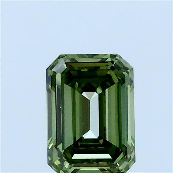 0.70 Carat Emerald Lab Grown Diamond, Fancy Vivid Green Color, VS1 Clarity