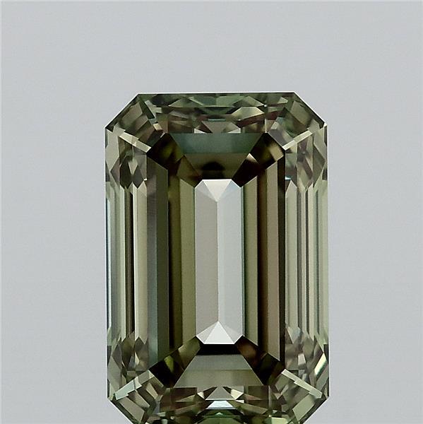 2.57 Carat Emerald Lab Grown Diamond, Fancy Vivid Green Color, VVS2 Clarity