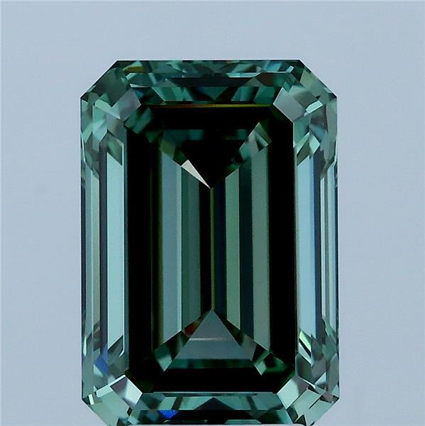 4.01 Carat Emerald Lab Grown Diamond, Fancy Vivid Green Color, VS1 Clarity