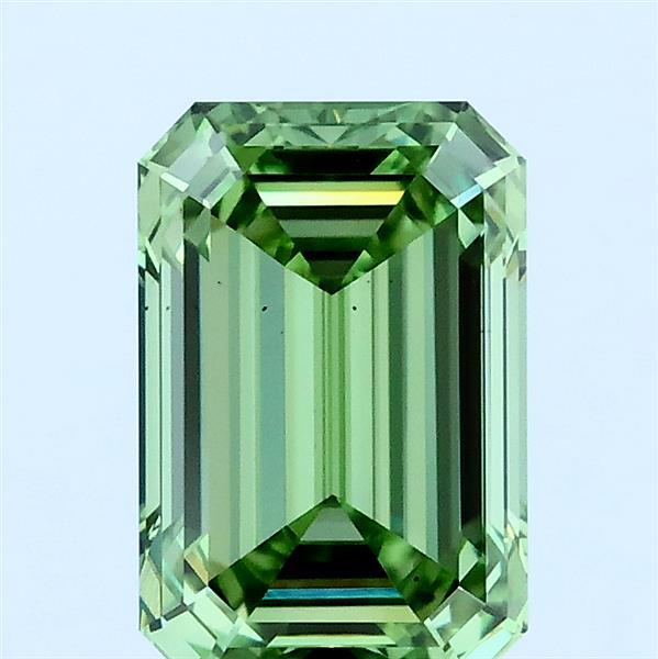 2.02 Carat Emerald Lab Grown Diamond, Fancy Vivid Green Color, VS2 Clarity
