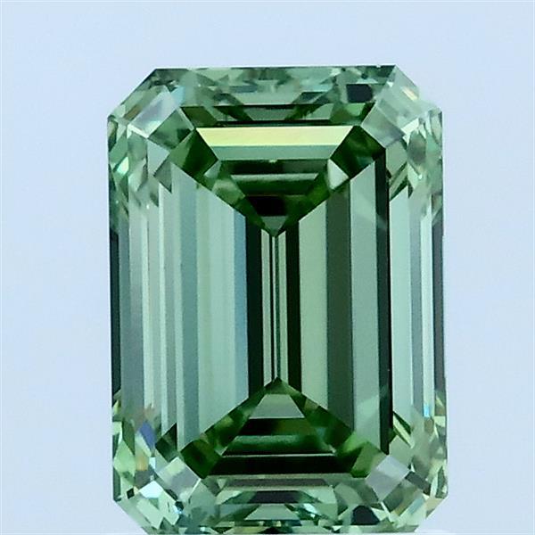 1.43 Carat Emerald Lab Grown Diamond, Fancy Vivid Green Color, VS1 Clarity
