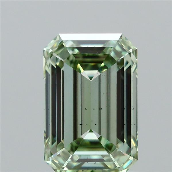 1.15 Carat Emerald Lab Grown Diamond, Fancy Intense Green Color, SI1 Clarity