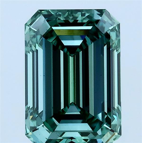 2.27 Carat Emerald Lab Grown Diamond, Fancy Vivid Green Color, VS1 Clarity