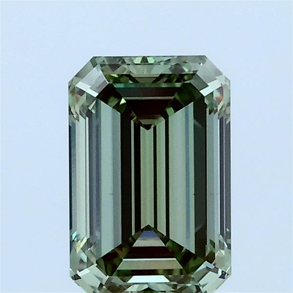1.06 Carat Emerald Lab Grown Diamond, Fancy Vivid Green Color, VS1 Clarity