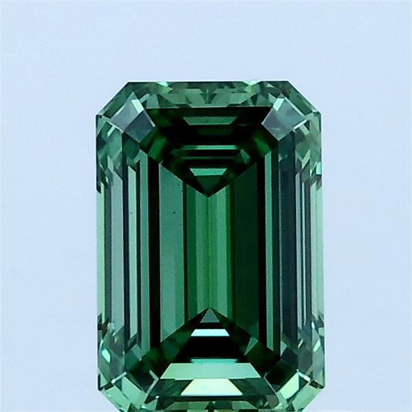 1.03 Carat Emerald Lab Grown Diamond, Fancy Vivid Green Color, VS1 Clarity