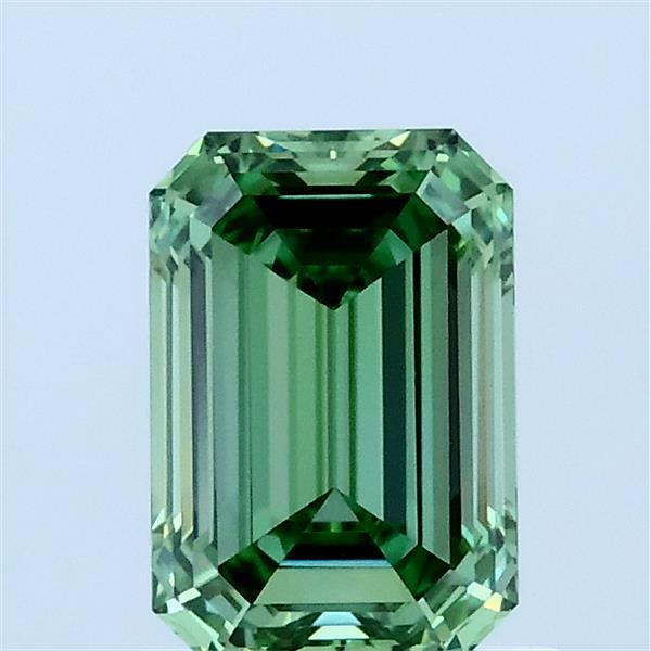 1.04 Carat Emerald Lab Grown Diamond, Fancy Vivid Green Color, VVS2 Clarity