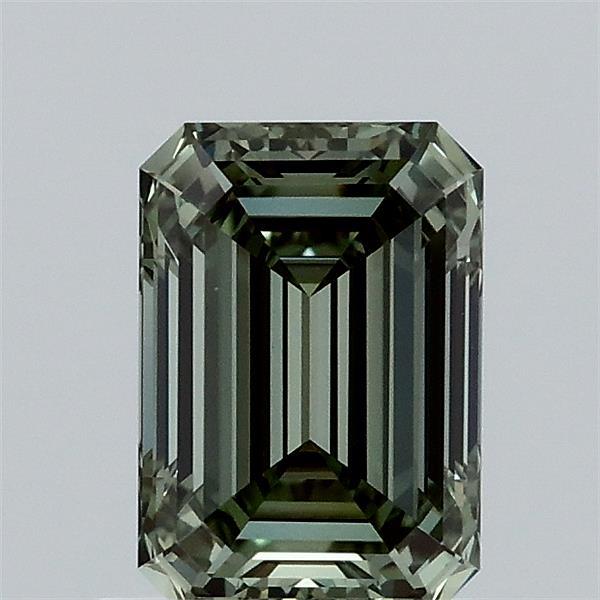 1.00 Carat Emerald Lab Grown Diamond, Fancy Vivid Green Color, VVS2 Clarity