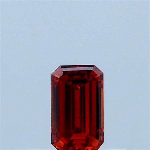 0.28 Carat Emerald Lab Grown Diamond, Fancy Vivid Orange Color, VS2 Clarity