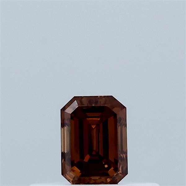 0.25 Carat Emerald Lab Grown Diamond, Fancy Vivid Orange Color, VS2 Clarity