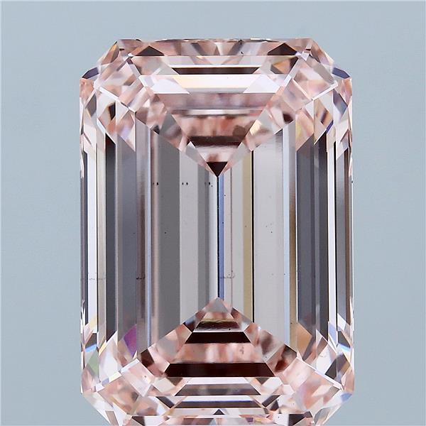 12.06 Carat Emerald Lab Grown Diamond, Fancy Intense Pink Color, VS1 Clarity