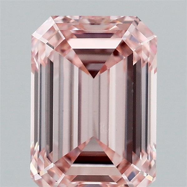1.63 Carat Emerald Lab Grown Diamond, Fancy Intense Pink Color, VS1 Clarity
