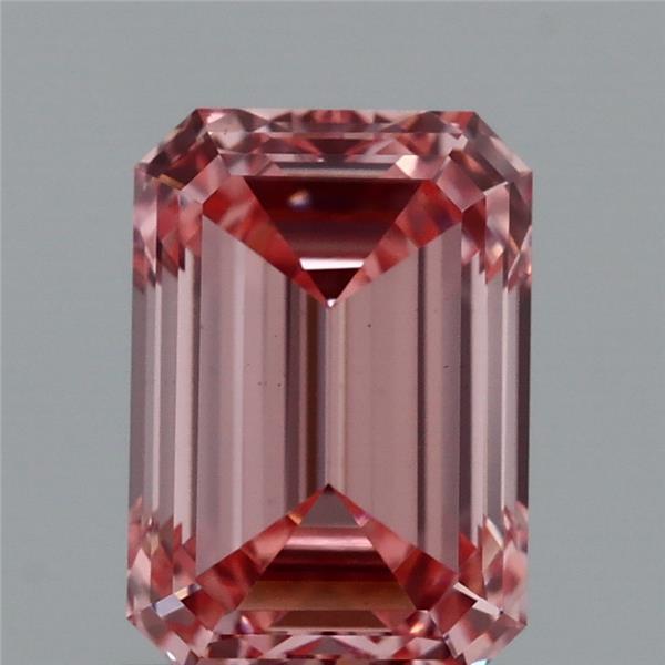 1.50 Carat Emerald Lab Grown Diamond, Fancy Vivid Pink Color, VVS2 Clarity