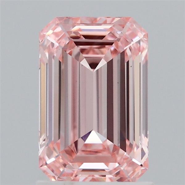 1.70 Carat Emerald Lab Grown Diamond, Fancy Intense Pink Color, VS1 Clarity
