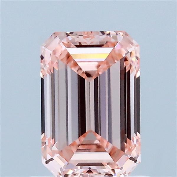 1.04 Carat Emerald Lab Grown Diamond, Fancy Vivid Pink Color, VS1 Clarity